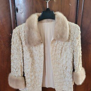 HANDCRAFTED VINTAGE RIVIERA INTERNATIONAL MINK TRIMMED JACKET